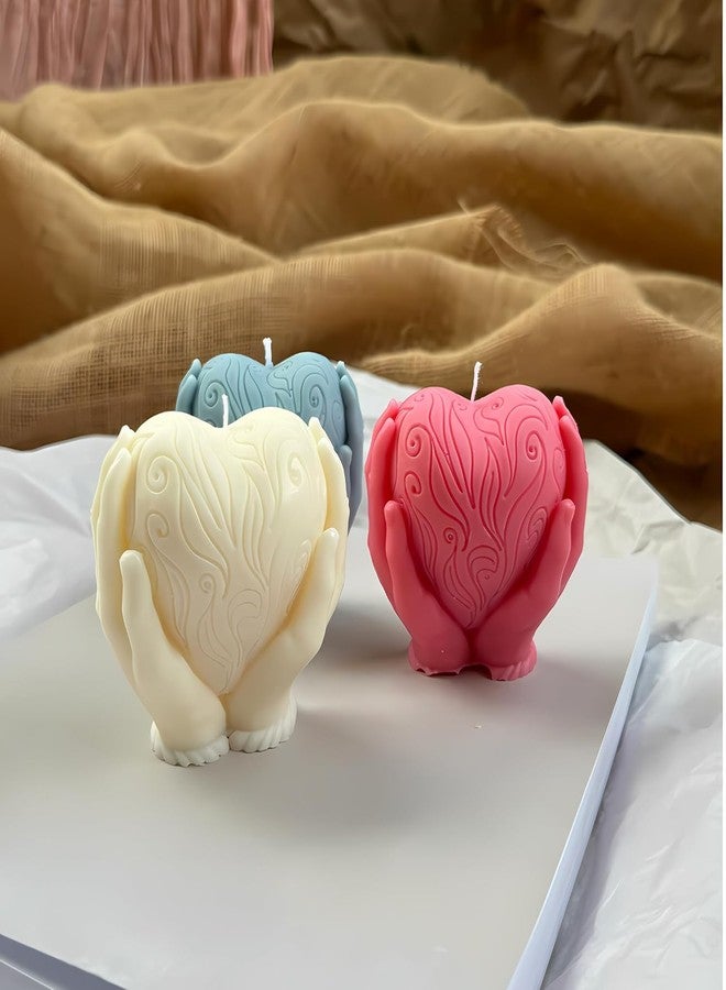 Skytail Silicone Couple Heart Candle Mould Holding Heart in Hands Lovers Mold Making Scented Candle Wax Waxmelts Wedding Handmade Valentines Day Gift Soap Mold Chocolate Cake Baking Molds - Image 5